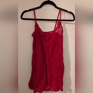 Red Lace Chemise Slip - Women’s Intimates